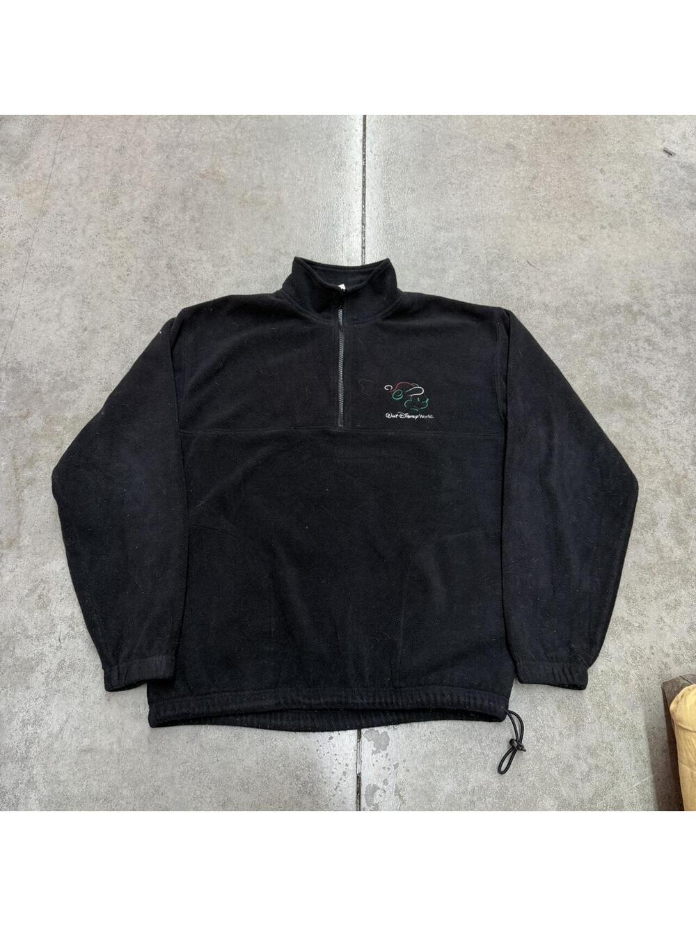 vintage walt disney world mickey mouse quarter zip knit sweater size small